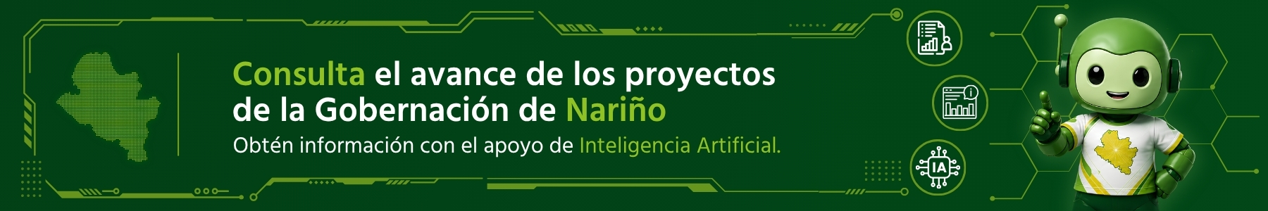 Consulta el avance de los proyectos de la Gobernación de Nariño con el apoyo de Inteligencia Artificial